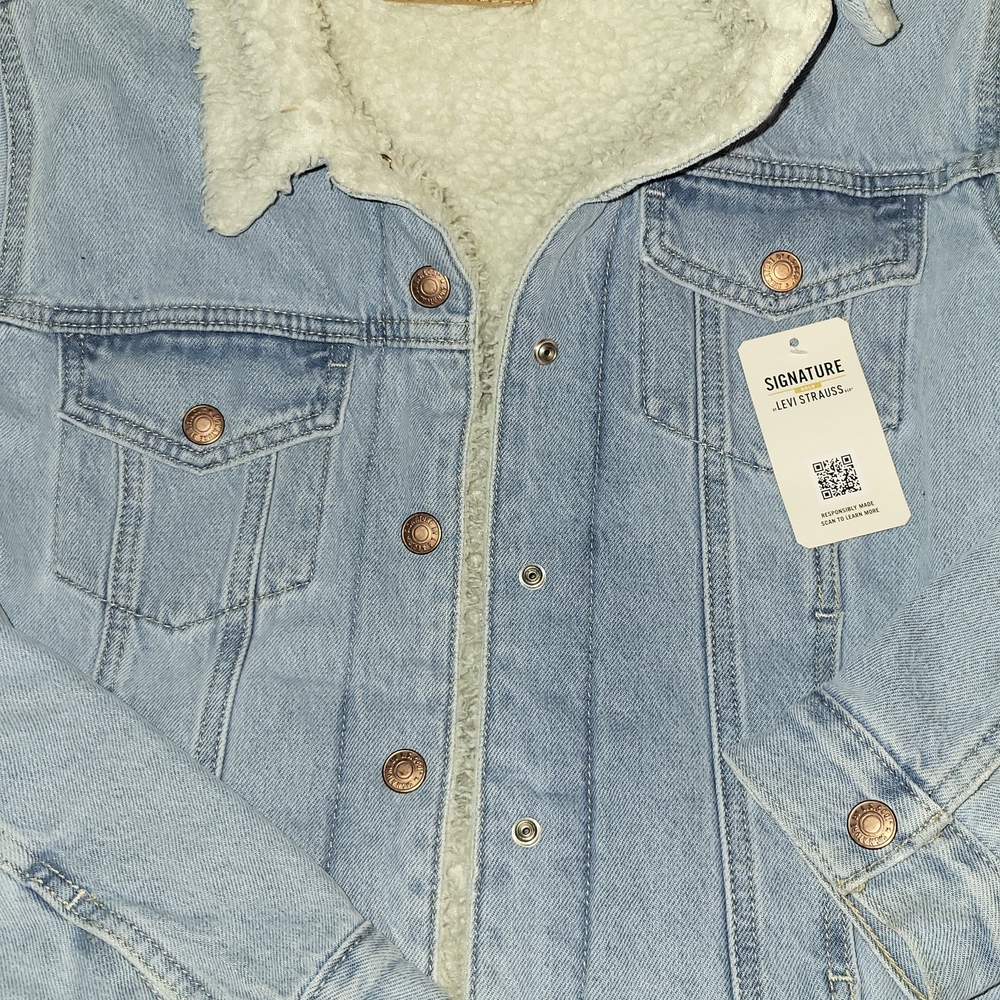 Signature by Levi Strauss Cream Faux Shearling Jacket